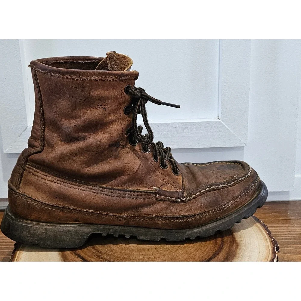 VTG W.C. Russell Moccasin Co Bird Shooter BLUE LABEL 50s 60s Boots Vibram 111/2
